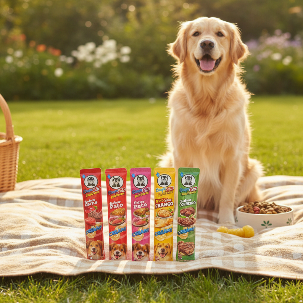 Kit 4 ChupsCao Pate Cream Suplemento Para Cão Sabores Patos, Carne, Cordeiro e Frango em Oferta na Shopee