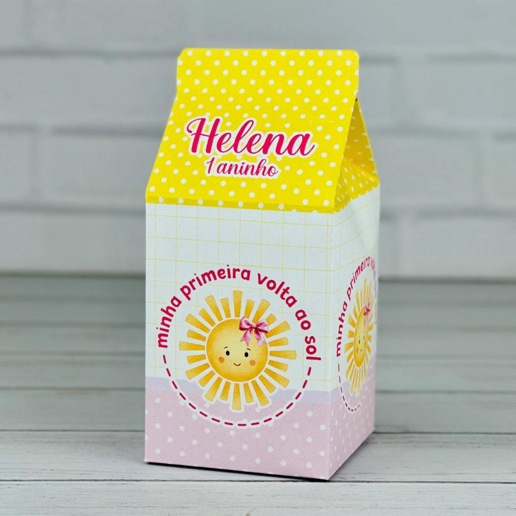 Caixinha Primeira Volta ao Sol | Caixa Milk Personalizada Mimos Aniversário Lembrancinhas Personalizados Kit Festa