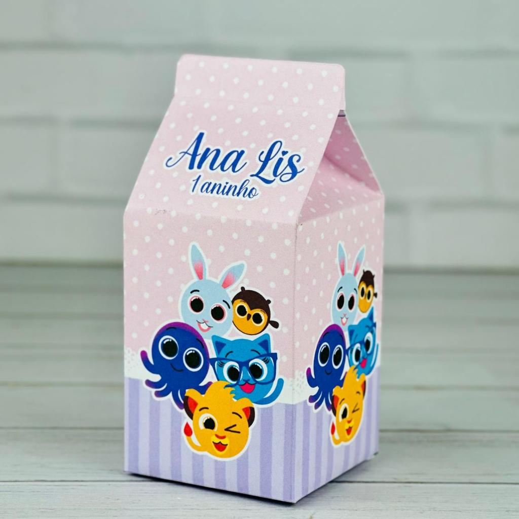 Caixinha Bolofofos Menina | Caixa Milk Personalizada Com Nome | Mimos Aniversário Lembrancinhas Personalizados Kit Festa
