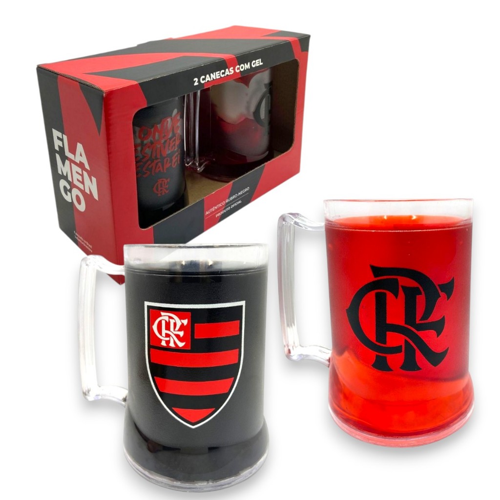 CANECA GEL DUPLA 400ML  PRESENTE OFICIAL FLAMENGO em Oferta na Shopee