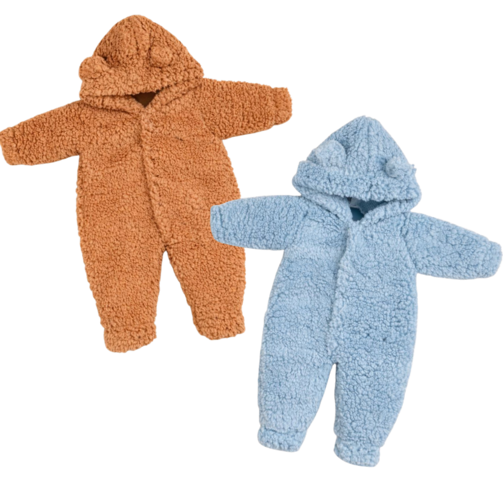 Kit 2 Macacão Pelúcia Bebe Inverno De Pelo Carneiro Menino