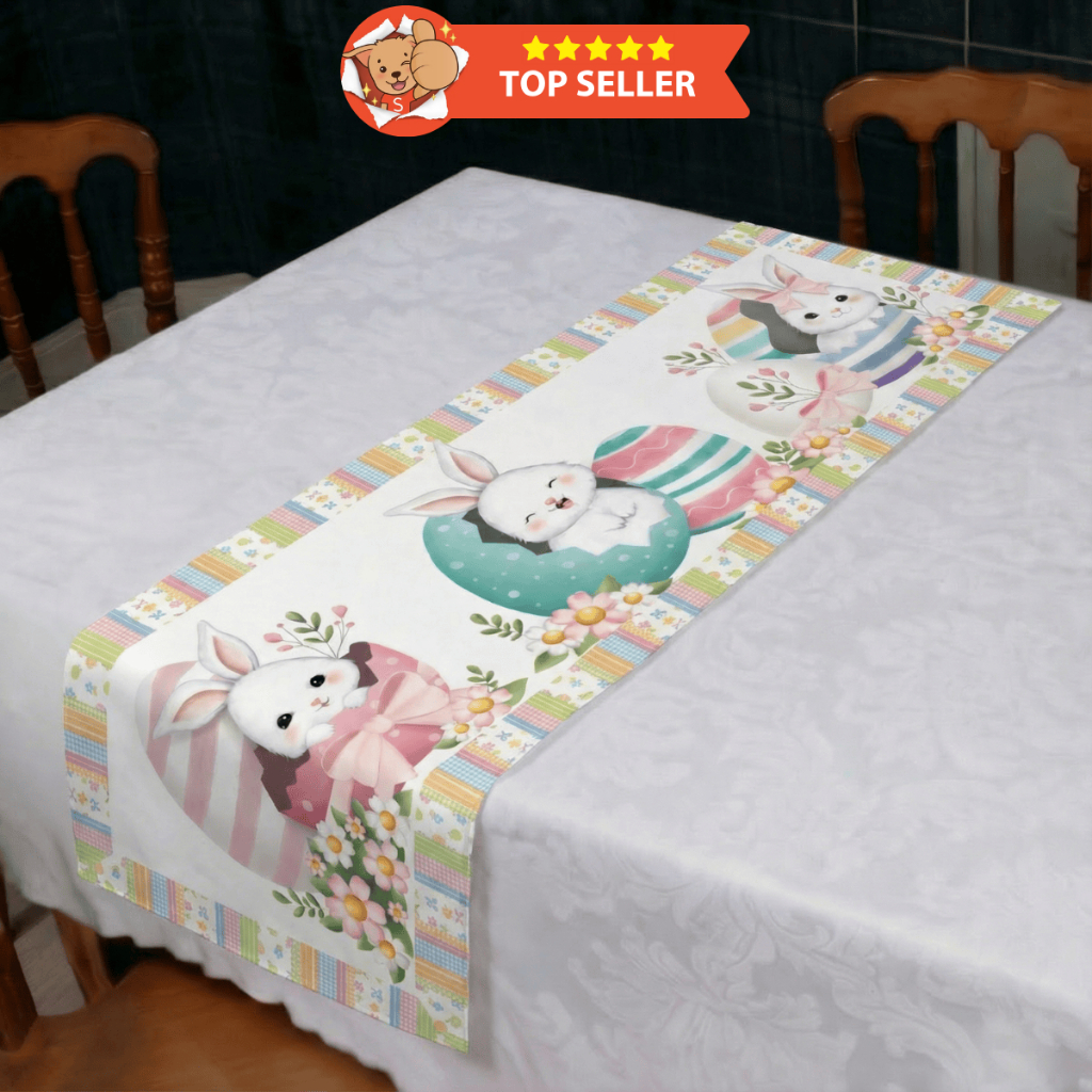 Toalha de Mesa Jantar 8 Lugares Jacquard com Caminho Trilho de Mesa Decoração Mesa Posta Páscoa