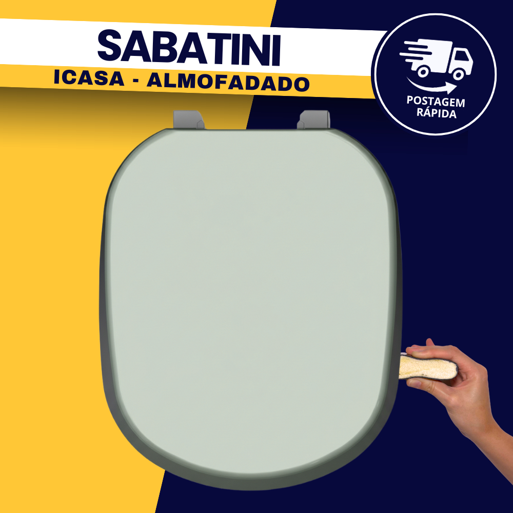 Tampa Assento Sanitário Sabatini Icasa Banheiro Almofadado Luxo Verde Água Durín