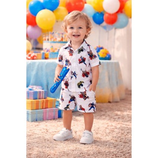 Conjunto Mauricinho Infantil Vingadores Heróis Camisa + Short em Oferta na Shopee