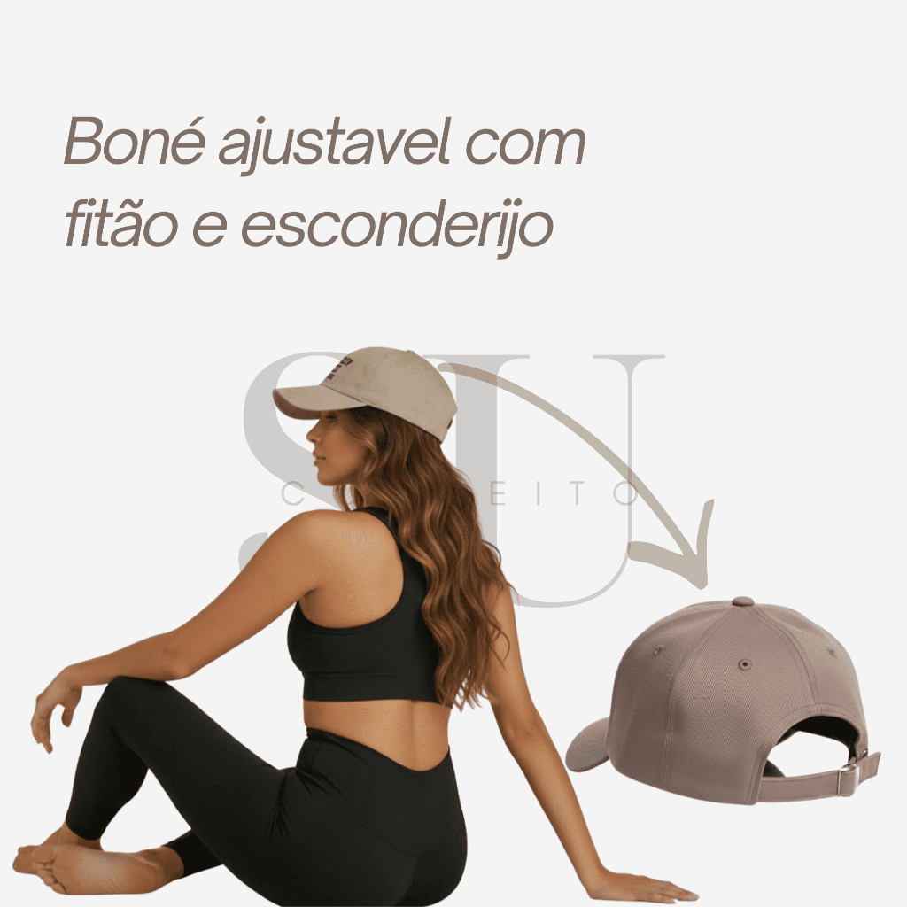 Boné Brooklyn Retro Basebol Aba Curva Masculino e Feminino Regulagem Fitão