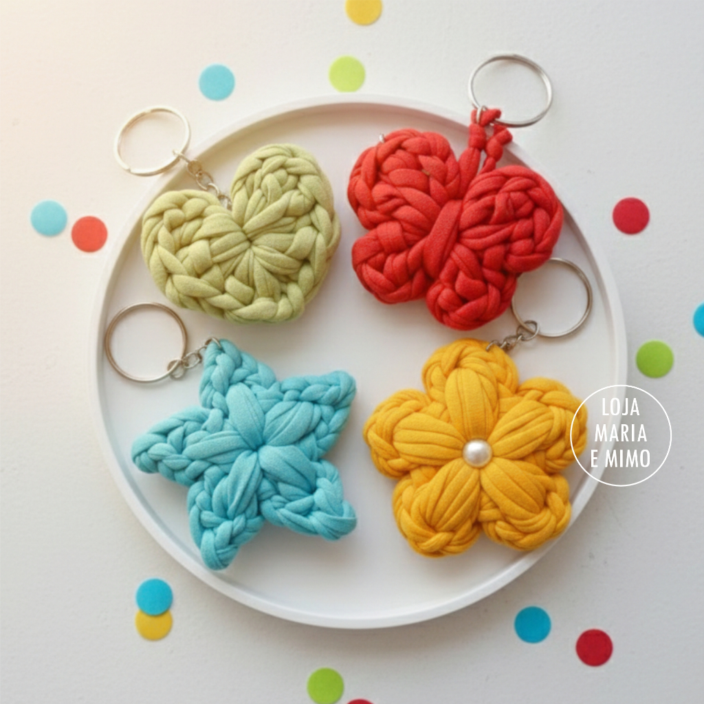 Kit Lembrancinha de aniversário infantil, chaveiro de crochê, presente aniversário personalizado