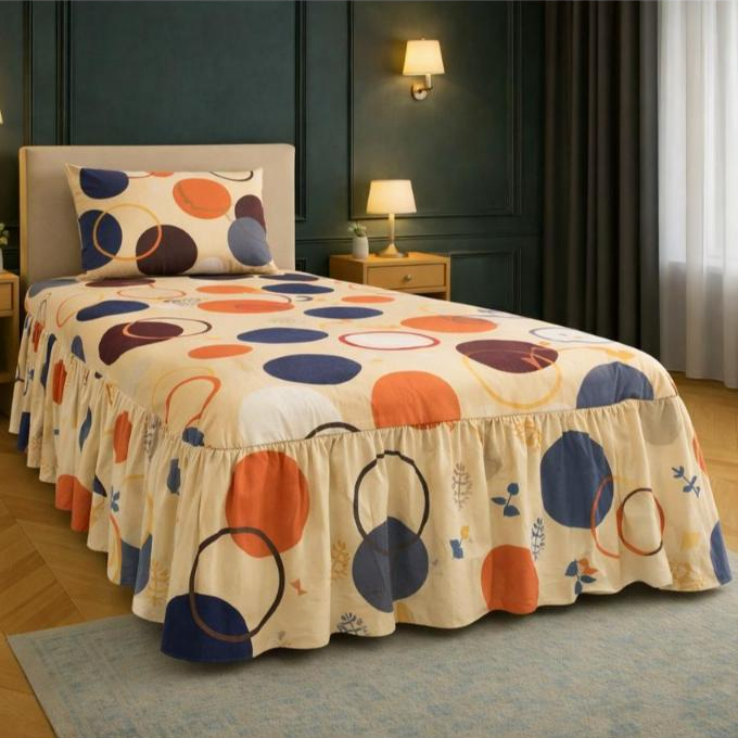 Kit Colcha Solteiro com Babado Toque de Algodão aveludado toque Macio Super *Oferta