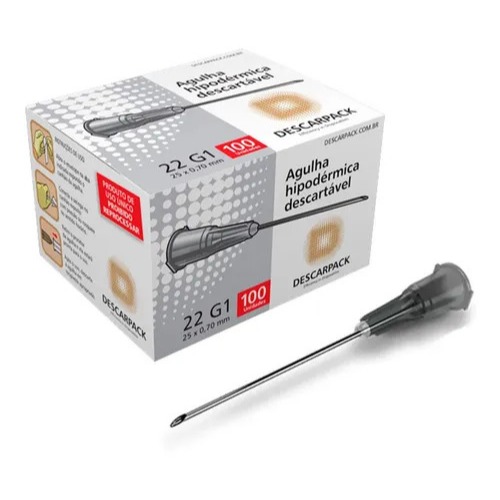 Agulha Descartável 22G 30 x 0,70 mm Descarpack