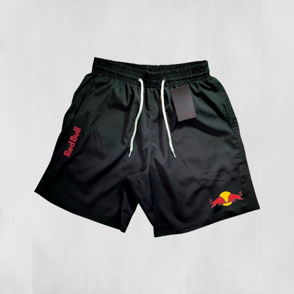Bermuda Mauricinho Tactel Masculina Esportiva - Redbull 02 - Academia Corrida Conforto e Estilo Tactel Grosso Elástico n