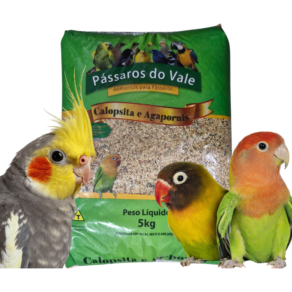 RAÇÃO CALOPSITA E AGAPORNIS PASSAROS DO VALE - 5KG