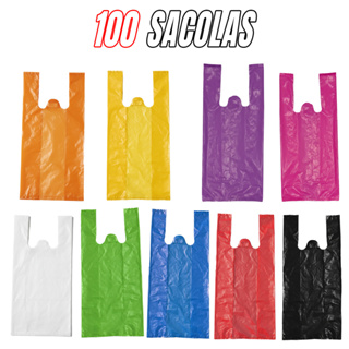 100 Sacolas Plásticas Reforçadas 30x40 / 38x50 / 50x60 - Sacolinhas para Lojas e Mercados em Oferta na Shopee