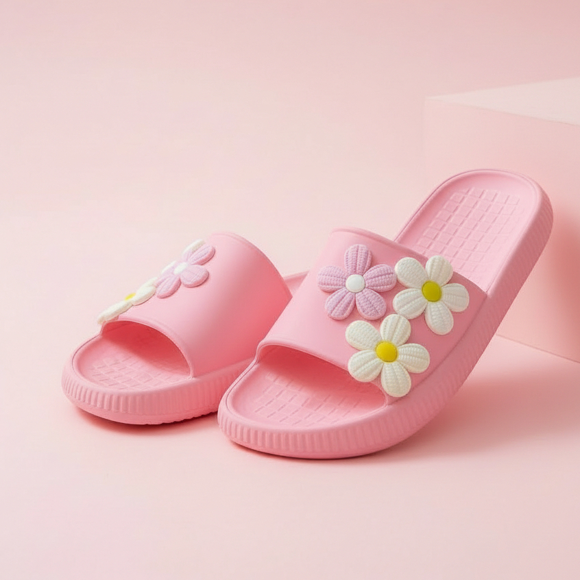 Chinelo Jovem Nuvem Slide Menina Flores Coloridas Leves Macio Confortável Infantil Praia Calor Verão