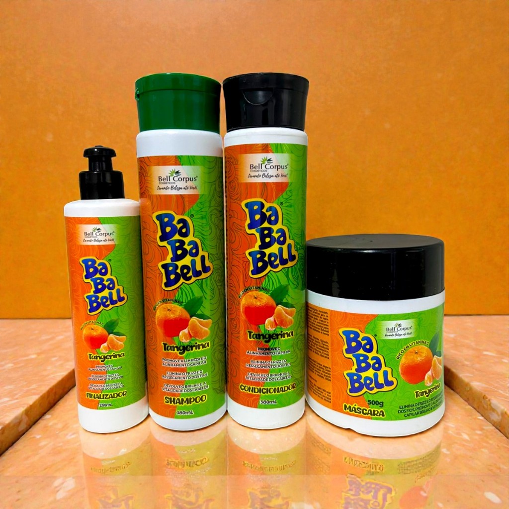 Kit Capilar Shampoo e Condicionador Mascara de Hidratação e Leavin Tangerina Fruit Bell BellCorpus