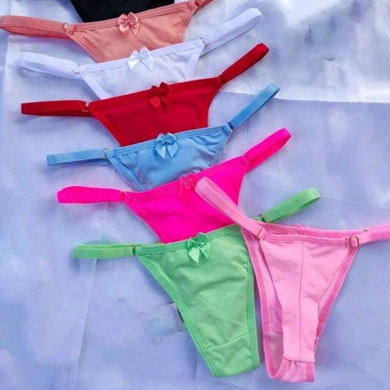 Kit 10 Calcinha Fio Dental Fio Duplo Microfibra com Regulagem Tanga Sensual Lingerie Sexy