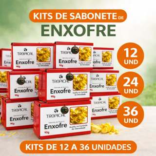 Sabonete de Enxofre em Barra para Pele Trata Acne e Oleosidade Kit com 12 / 24 / 36 em Oferta na Shopee