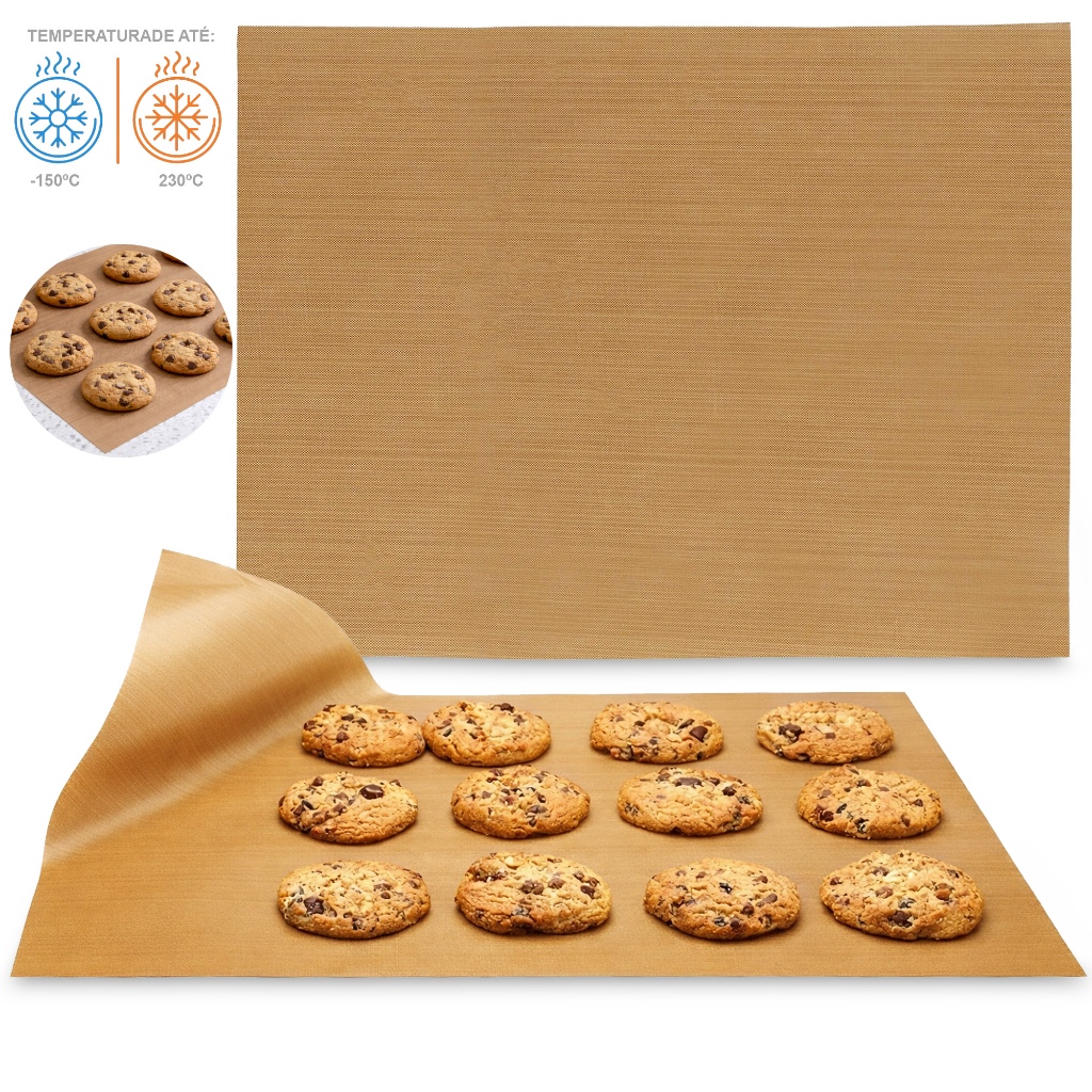 Manta Teflon Antiaderente Folha Tapete Culinário Assar Biscoitos Macarons Forno Freezer Reutilizável em Oferta na Shopee