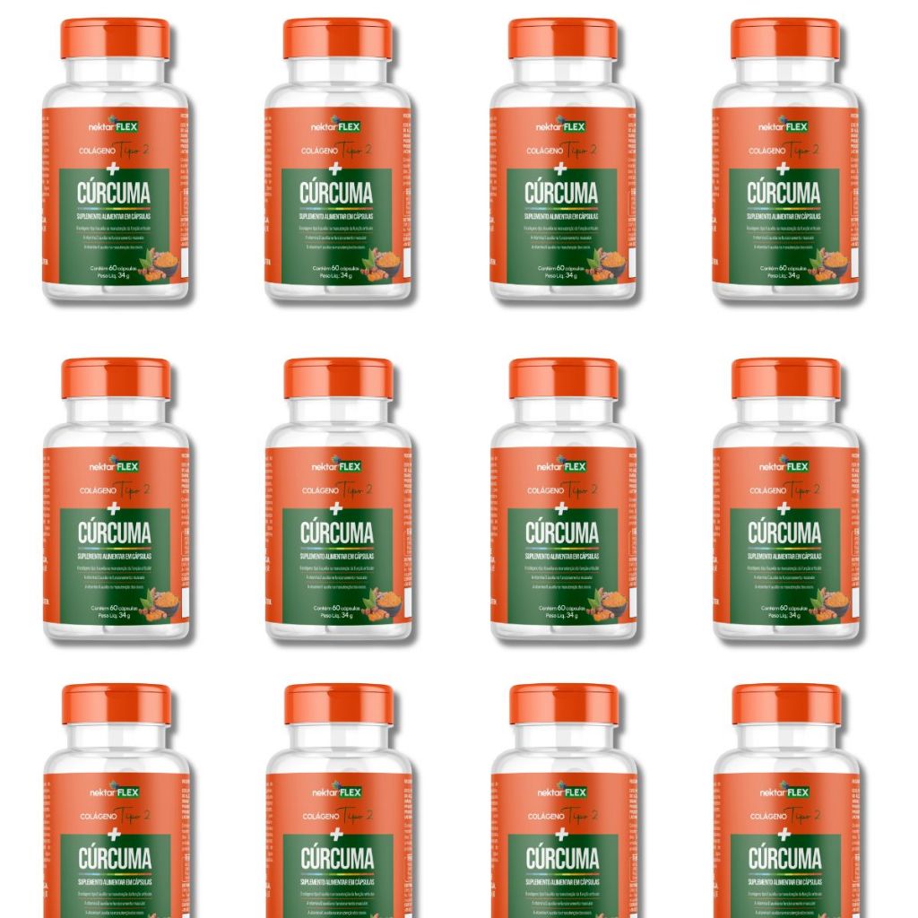 Cúrcuma E Colágeno Tipo2 Articulação Nektar Flex 12 Potes
