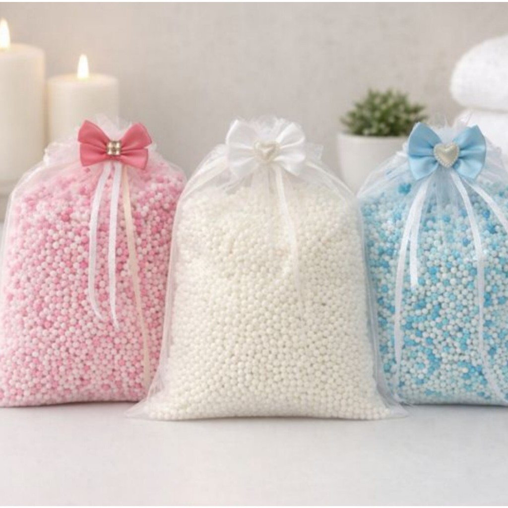 250 GR DE SAGU PERFUMADO PARA SACHES DE GAVETAS PERFUME SUA CASA CHEIRO DE NENEM COR BRANCO em Oferta na Shopee