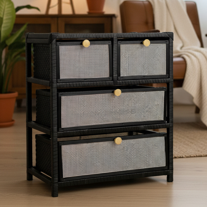 Gaveteiro Organizador Tela Branca 4 Gavetas 56x29x65