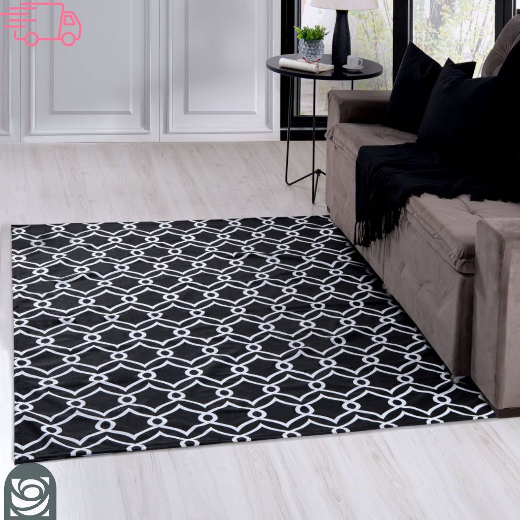 Tapete Geometrico PVC Emborrachado Para Sala Decoração