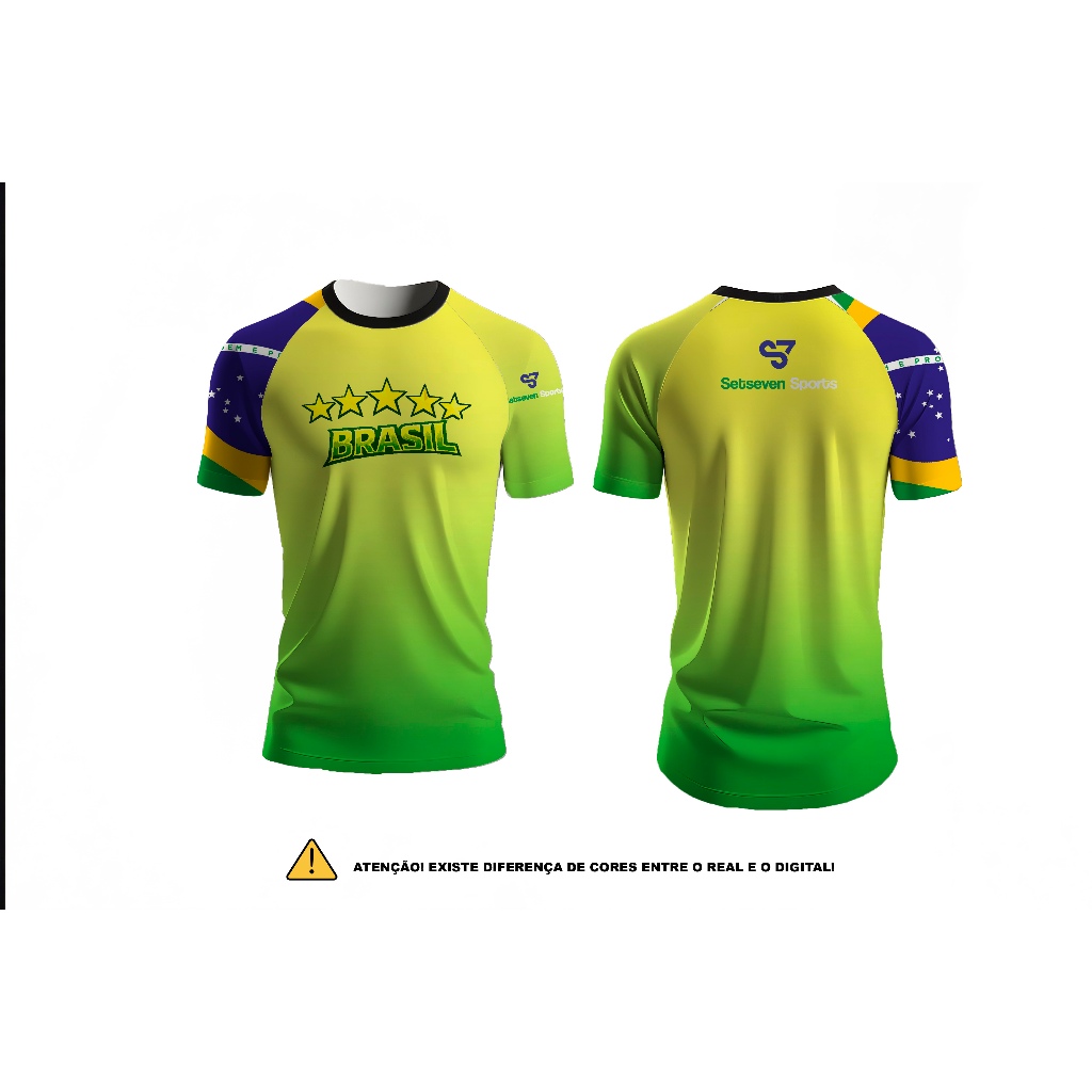 Camisa Brasil Copa Verde  e Amarelo  Setseven