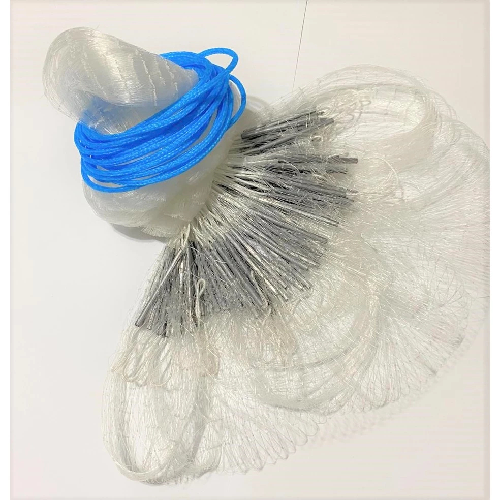 Tarrafa 17m Malha 10mm para peixes pequenos, camarão e isca viva – Malha fina, leve, fácil arremesso, com chumbo externo