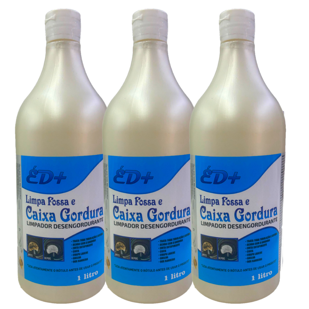 Limpa Fossa Caixa Gordura Desengordurante 1L Remove Oleos Ralos Desentope Limpa Grelha