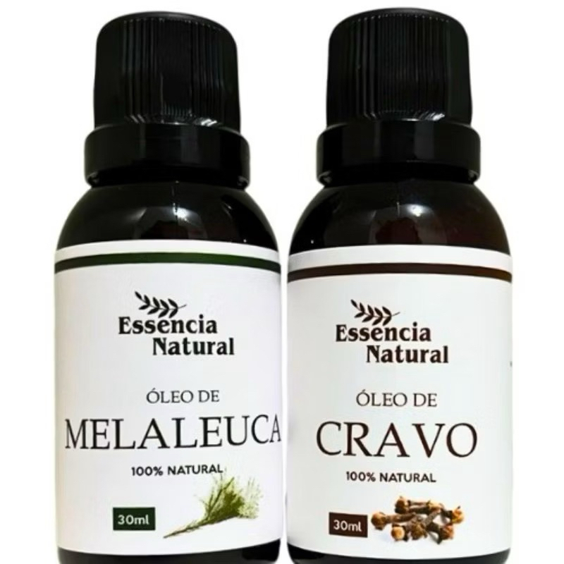 Kit Óleos Essenciais Naturais 30ml – Melaleuca + Cravo | Uso Terapêutico em Oferta na Shopee