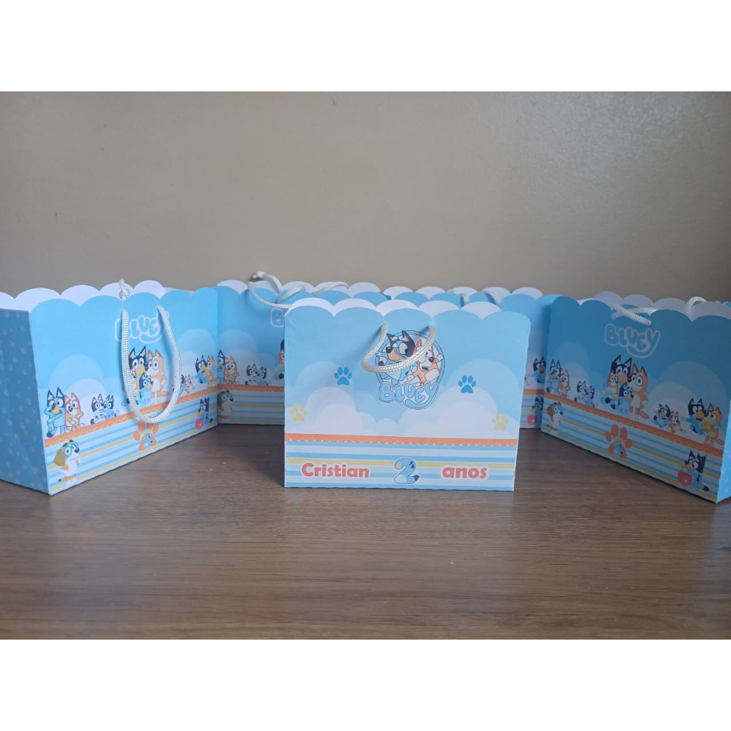 Sacolinha BLUEY personalizada- Sacolinha Surpresa- Lembrancinha Personalizada- Mimos- Aniversário-Papelaria Personalizad