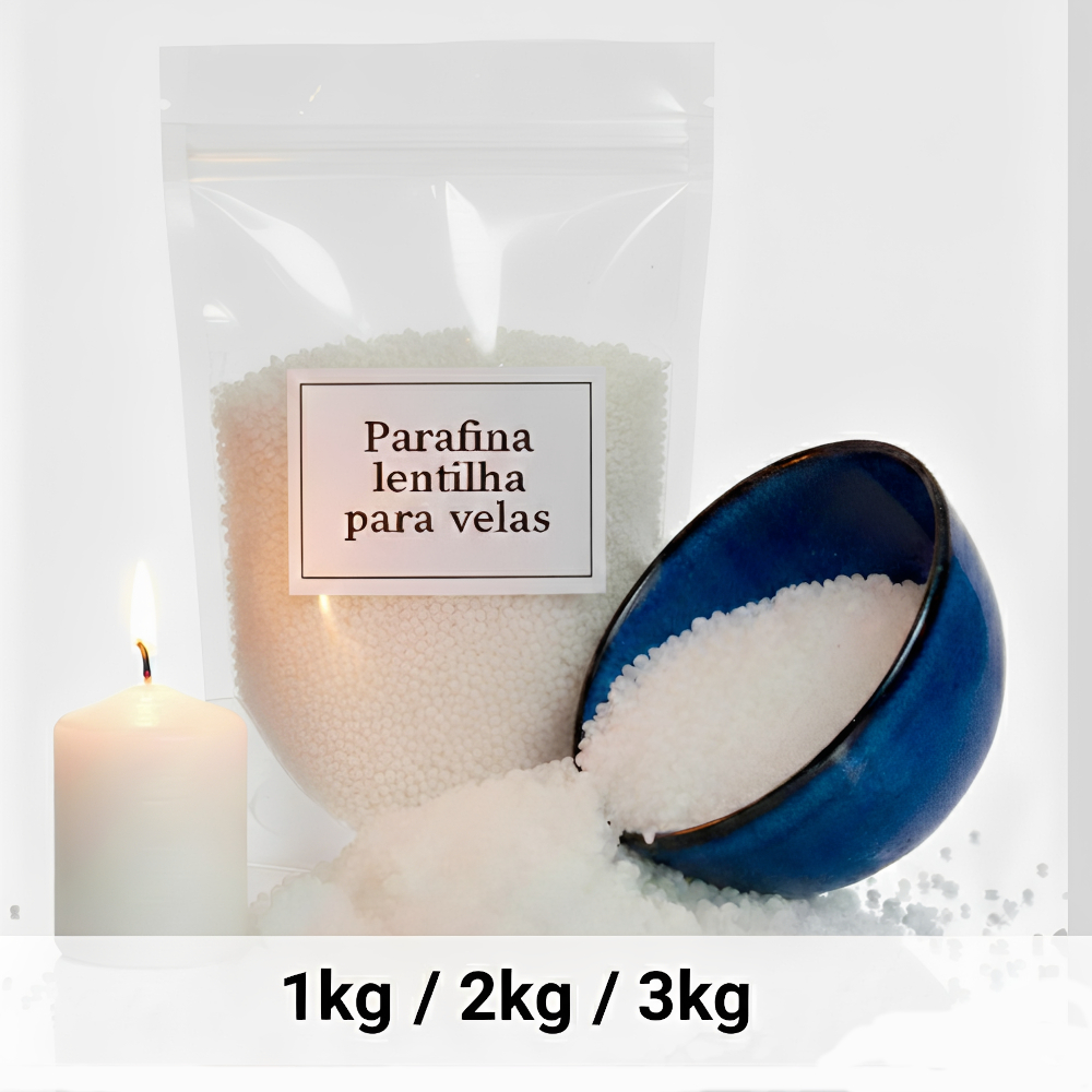 Parafina Lentilhada granulada Para Velas 1kg / 2kg / 3kg Pura 140/145