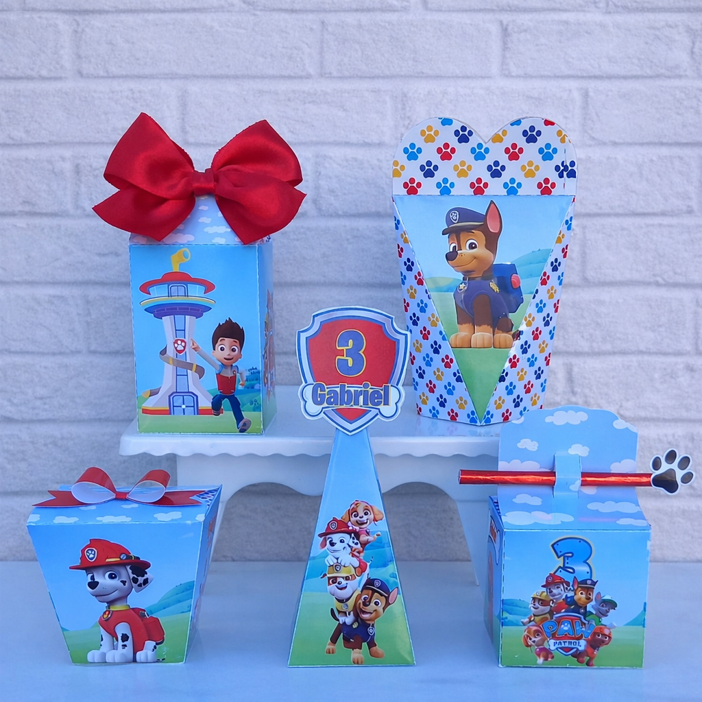 Kit Festa Personalizado Patrulha Canina Lembrancinhas infantil Caixinhas Personalizada Aniversário .