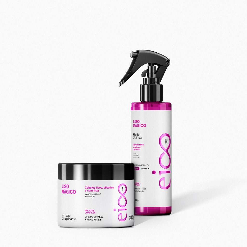 Kit Máscara de Tratamento e Fluído Spray Liso Mágico - Eico Pro