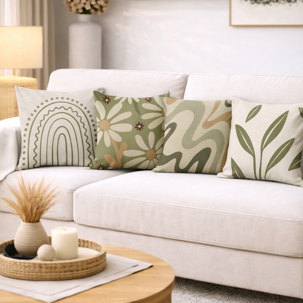 Kit 4 capas de almofadas decorativas Digital 43x43cm - Diversas Estampas