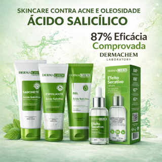 Kit skincare limpeza de pele oleosa dermachem antiacne antioleosidade cravo espinha em Oferta na Shopee