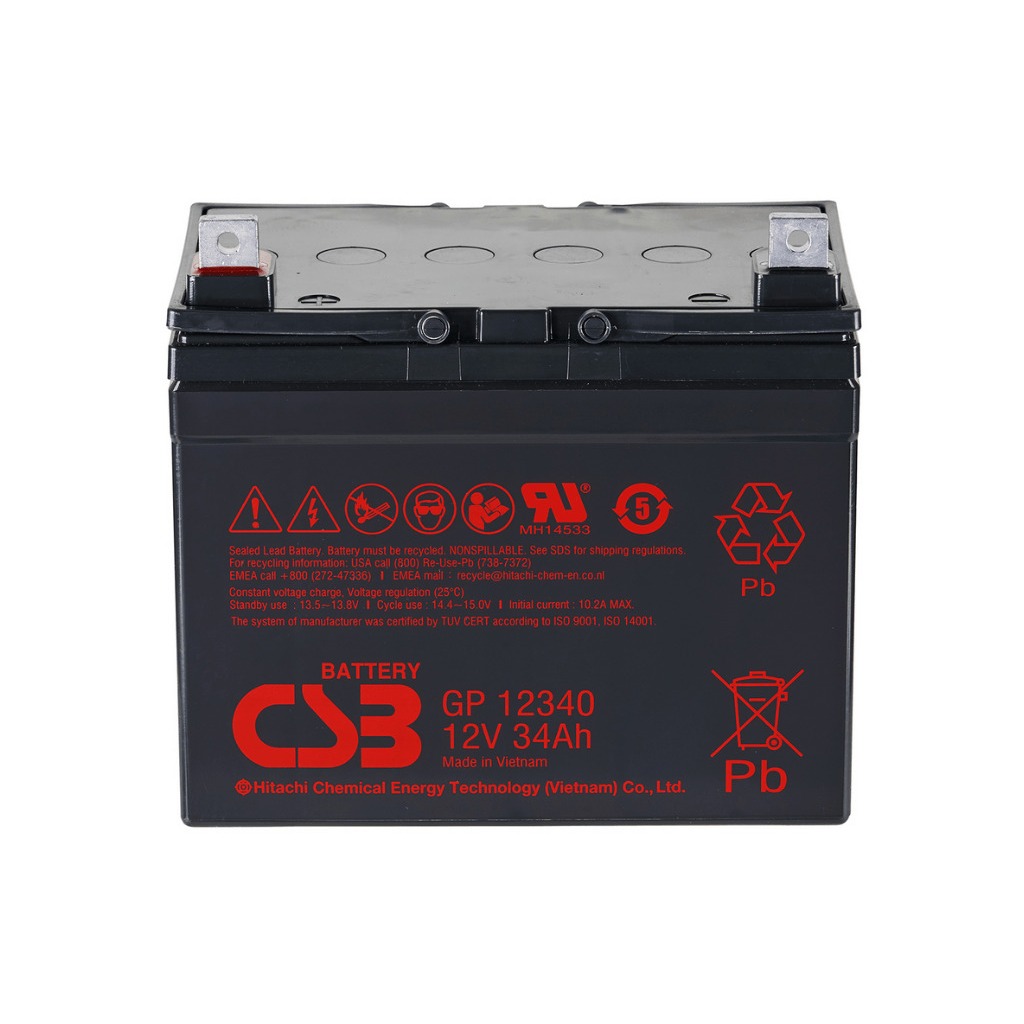 Bateria CSB 12340 / 12V – Para Nobreak, Telecom, Iluminação, Alarme, Cadeira de Rodas