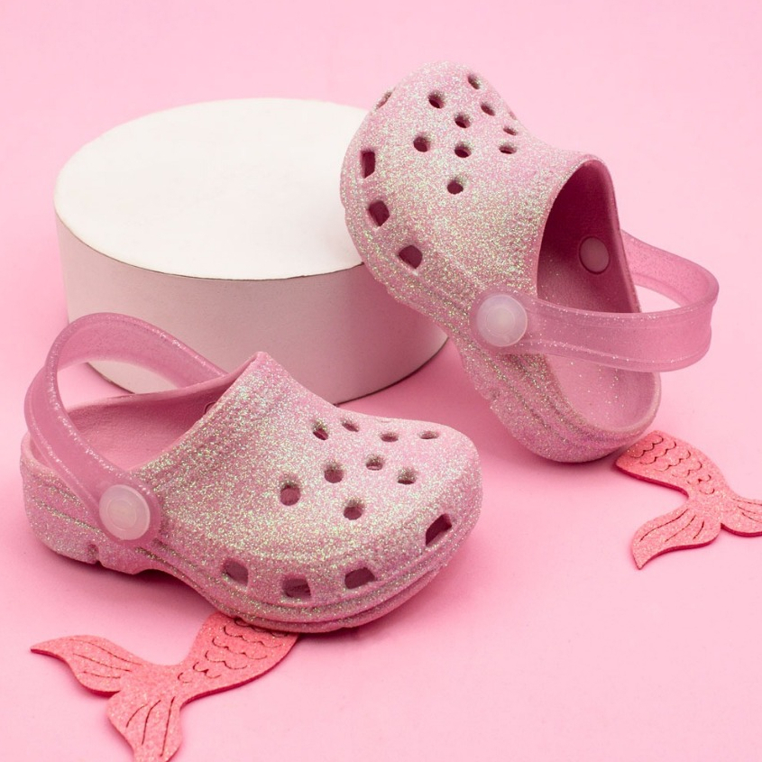 Babuche Glitter Infantil Menina Brilho Papete Leve Confortável Macio Antiderrapante Promoção