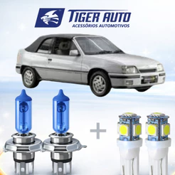 Lampada super branca farol BAIXO / ALTO + PINGO LED GM Kadett - 1985 até 1996