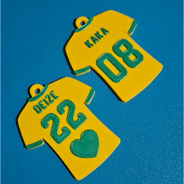 Chaveiro Camisa do Brasil Personalizado com Nome e Número | Presente Futebol