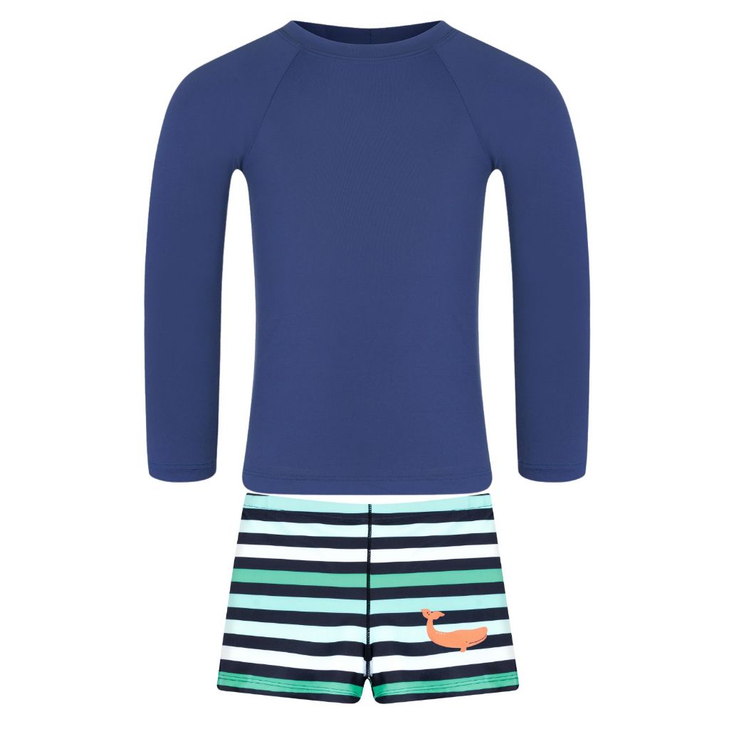 Pulpo Conjunto Sunga Boxer Menino e Camiseta UV50+ Infantil 3 a 10 anos by Acqua di Mare