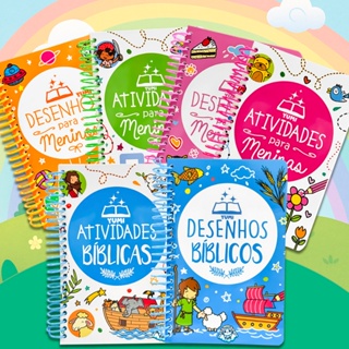 Coleção Livro Infantil 365 Desenhos Atividades Em Espiral Para Meninas Meninos Bíblicos Criança Colorir em Oferta na Shopee