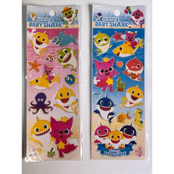 10 Cartelas Adesivo Infantil bebe tubarão Baby shark