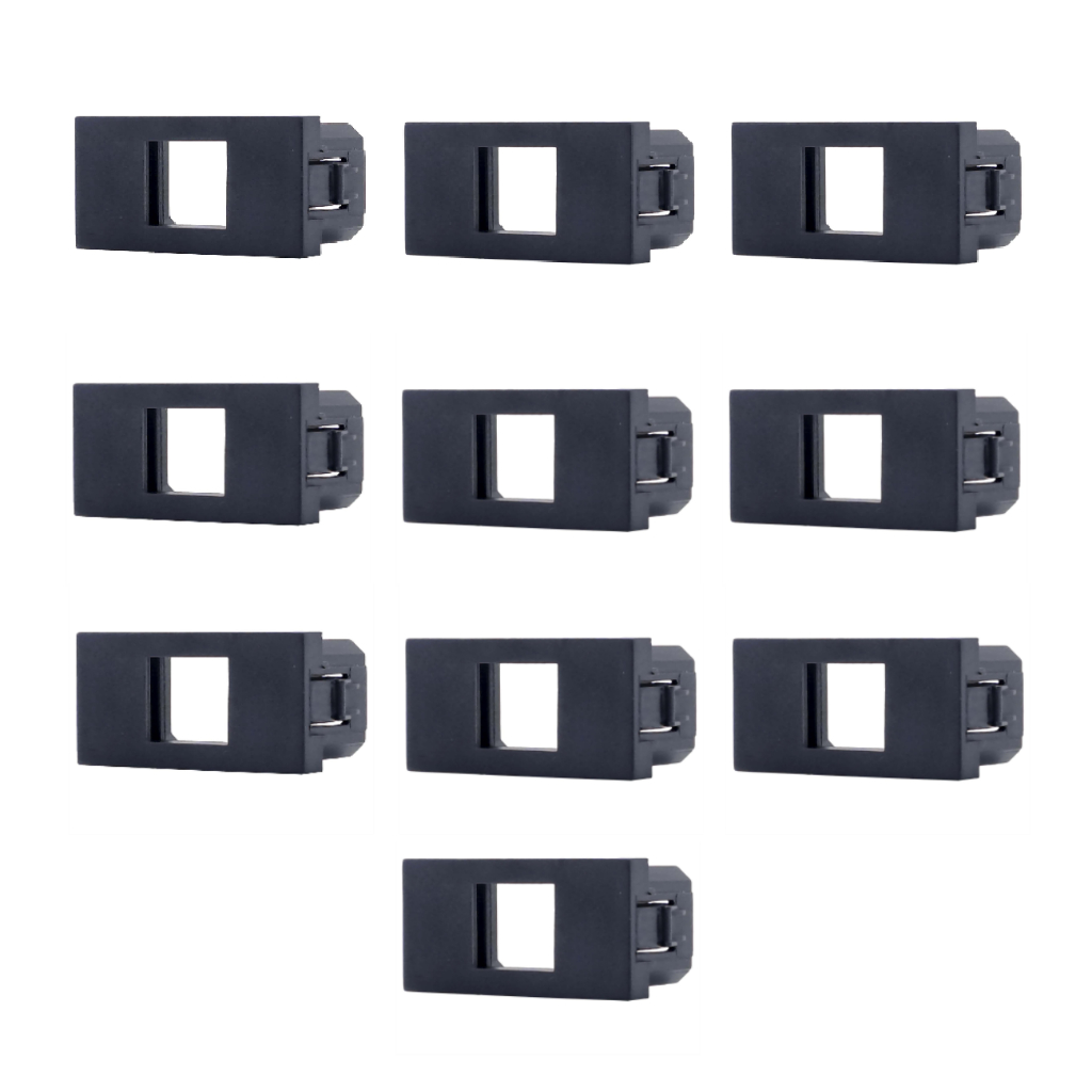 KIT Módulo Adaptador Pial Plus+ RJ45 Tampa PRETO Mundolan - 10 peças