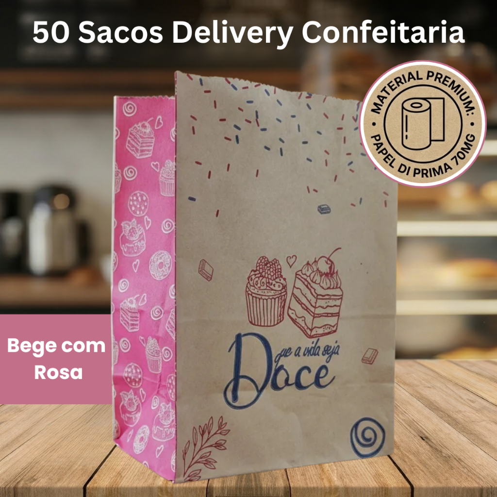 Saco Kraft Delivery SOS Doces Doceria Cookies Docinhos Pudim Eventos Tamanhos PP, P OU G Com 50 Unds em Oferta na Shopee