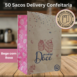 Saco Kraft Delivery SOS Doces Doceria Cookies Docinhos Pudim Eventos Tamanhos PP, P OU G Com 50 Unds em Oferta na Shopee