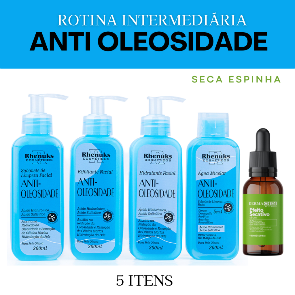 Kit Skincare Masculino Completo Anti Oleosidade Rhenuks +  Serum Efeito Secativo Espinahas Dermachem