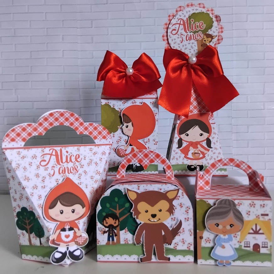 Kit Festa Infantil Personalizado Caixinhas Lembrancinhas Aniversário CHAPEUZINHO VERMELHO