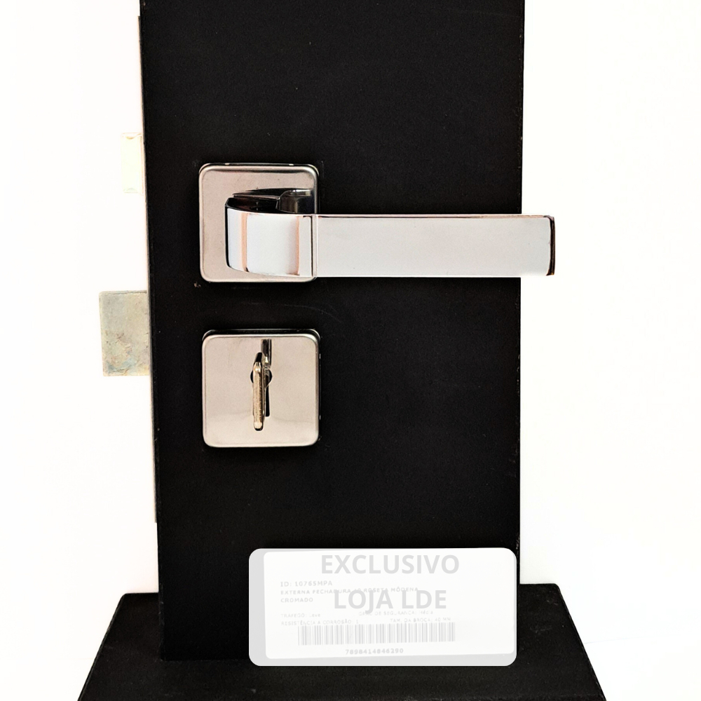 Fechadura Para Porta De Madeiras Internas De Quarto Modena Cromada Mgm em Oferta na Shopee