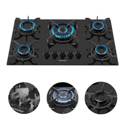 Fogão Cooktop 5 Bocas Tripla Chama Itatiaia Trempe Ferro Fundido Itacook Premium