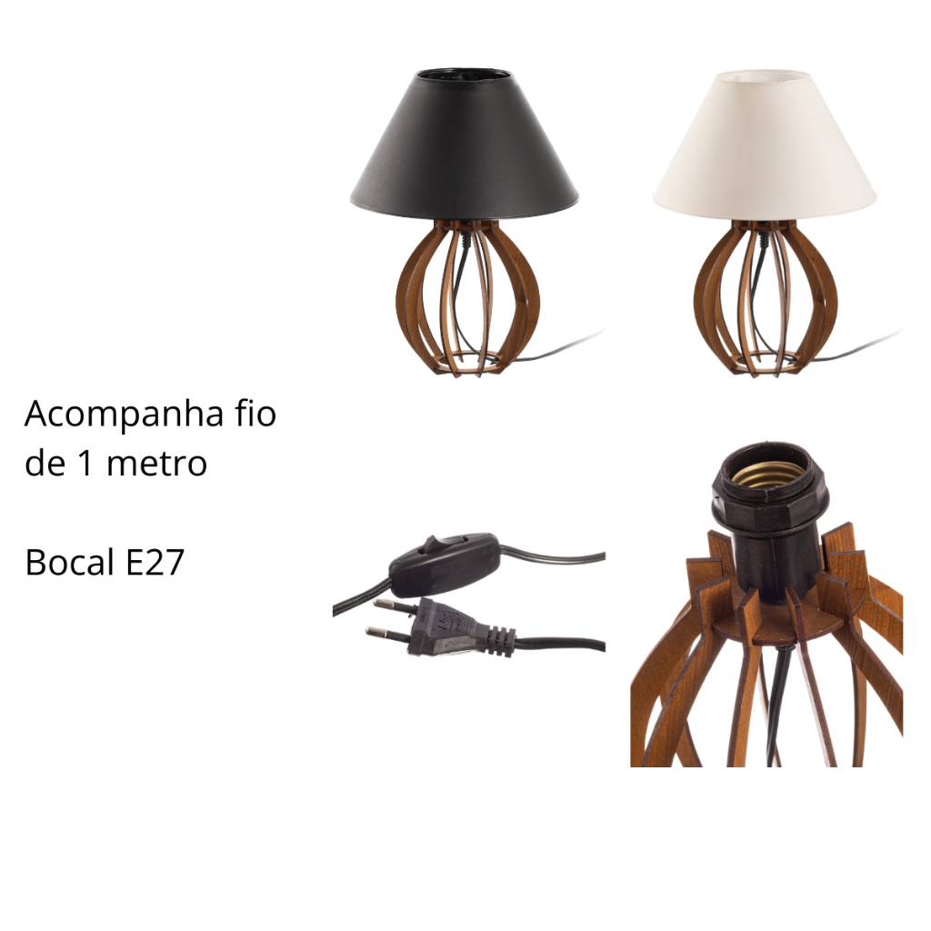 Abajur de Mesa com Cúpula para Quarto — foto 6