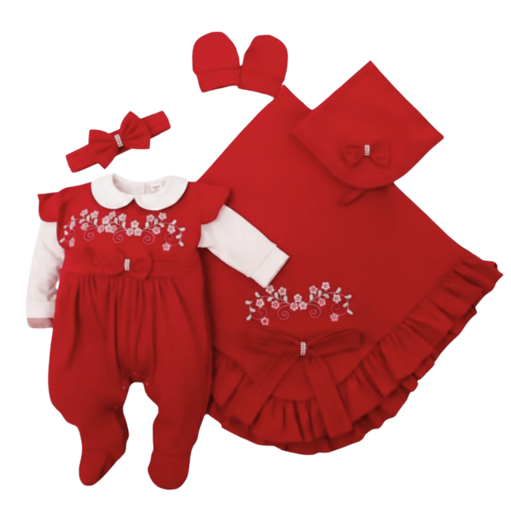 Kit Saída Maternidade Detalhe Flores Bordadas 5 Pçs Menina Jardim Infantil Conforto Bebê em Oferta na Shopee